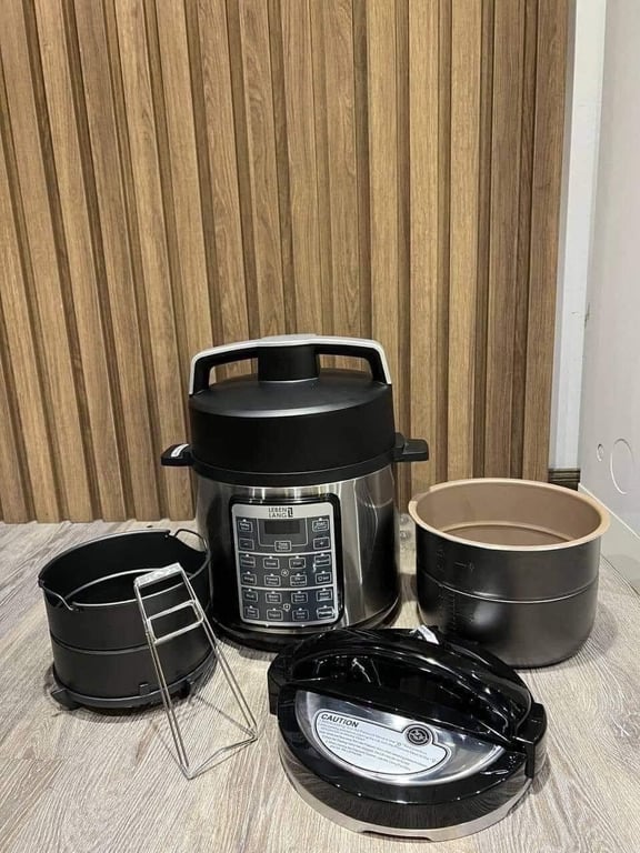 Nồi áp suất điện Lebenlang kèm nồi chiên không dầu LBEE7308