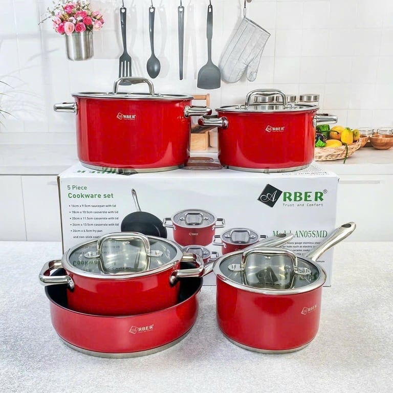 Bộ nồi chảo từ 5 chiếc Arber  AN05SMD