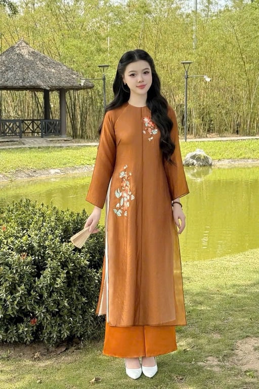 AD 4 tà tơ thêu nâu S/M/XXL/XXXL
