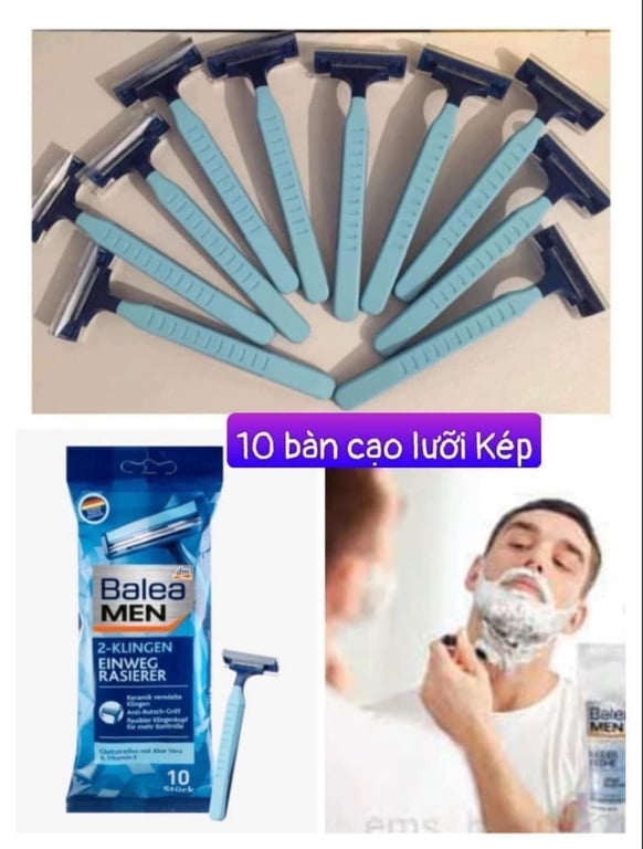 Set 10 dao cạo râu 3 lưỡi Balea Men