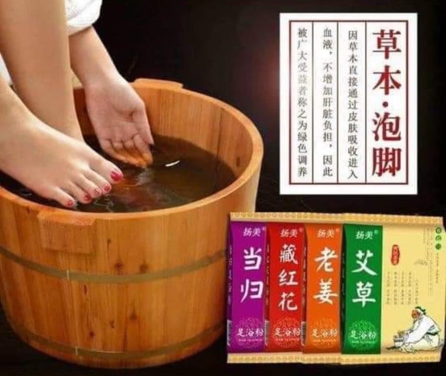 Set 100 gói thảo dược ngâm chân vị gừng và ngải cứu MC16