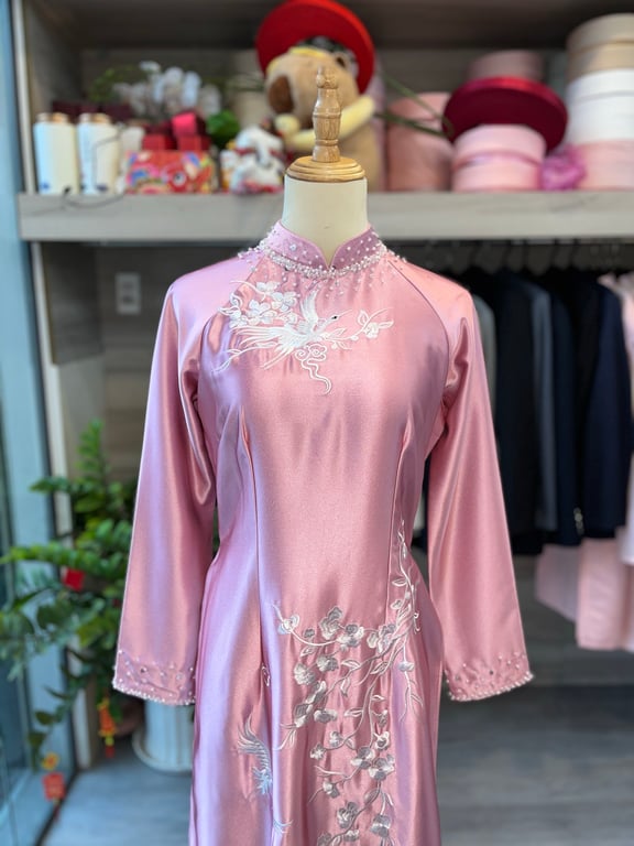 Áo dài sui hồng - size XL