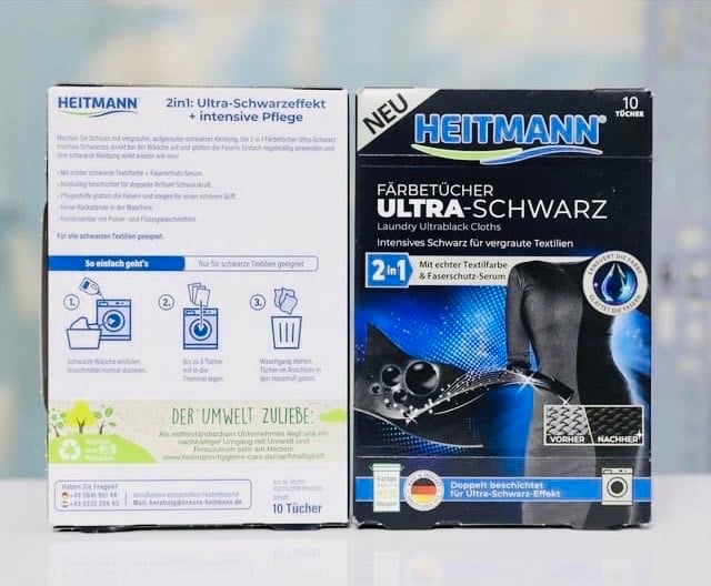 SET 10 TỜ GIẤY GIẶT - NHUỘM ĐEN QUẦN ÁO HEITMANN