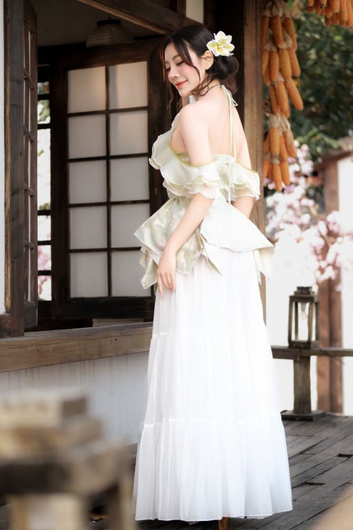 Flexy - Set yếm Niên An xanh