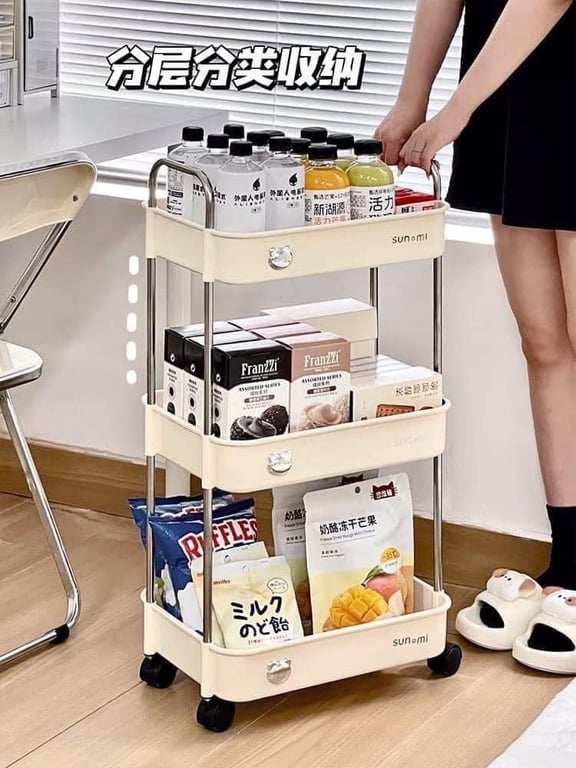 KỆ ĐẨY 3 TẦNG CAO CẤP _ KỆ SPA GẤU 3 TẦNG