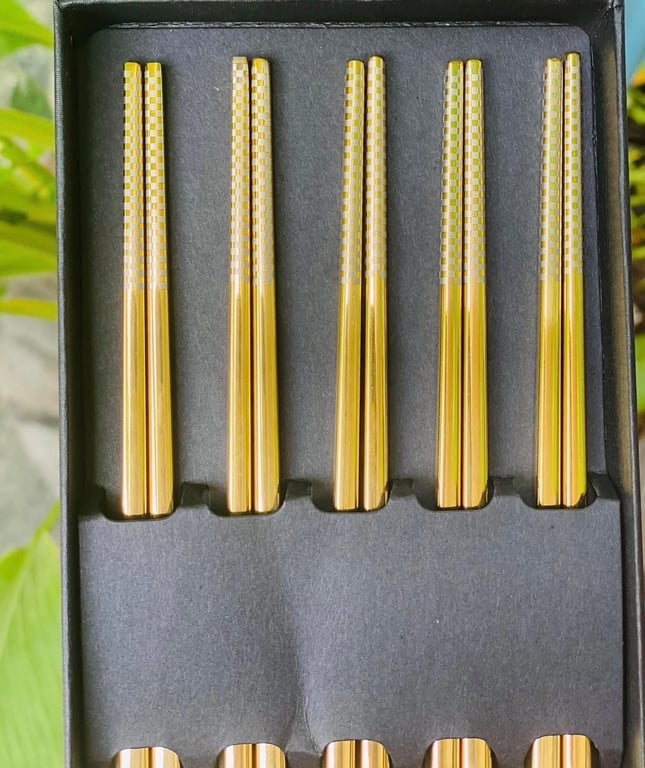 Set 5 đôi đũa inox 304 đặc ruột Japan ST1192