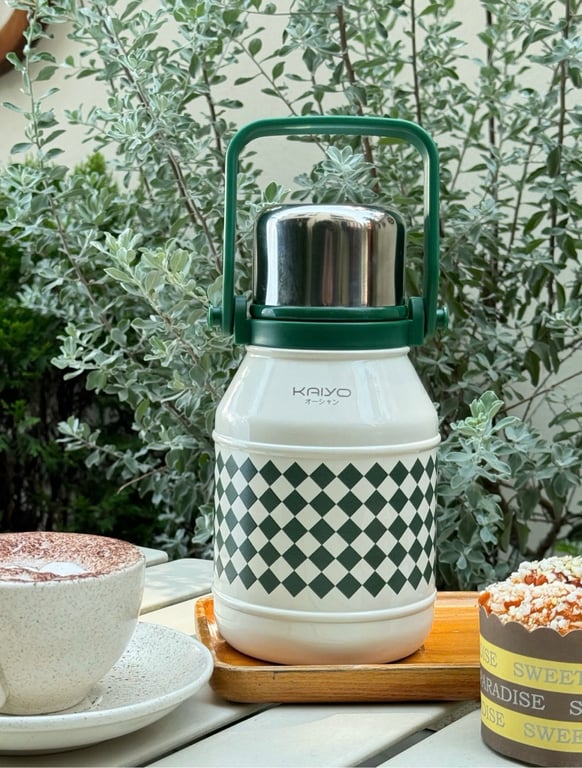 Bình giữ nhiệt caro có quai xách 800ml Kaiyo