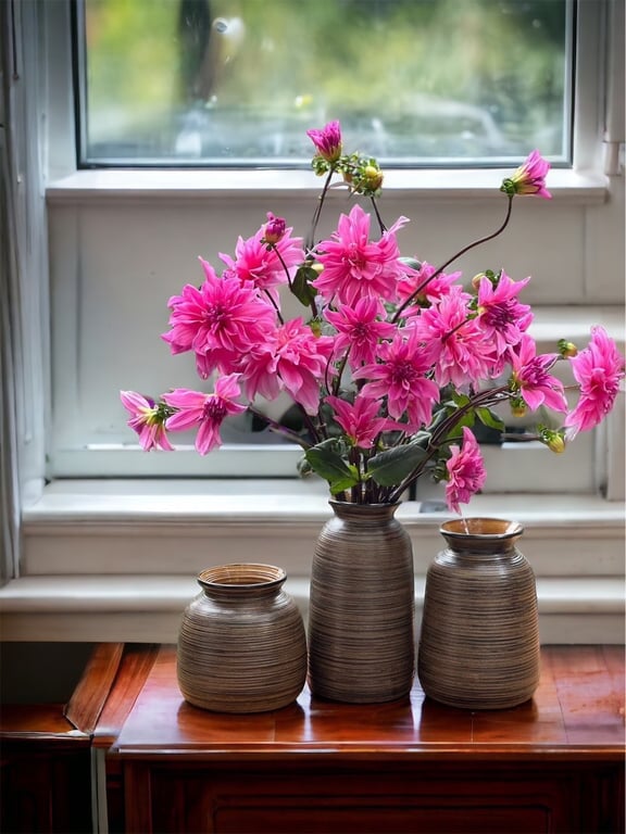 Bộ 3 chiếc bình men mộc gốm Bát Tràng dáng ''quốc dân''