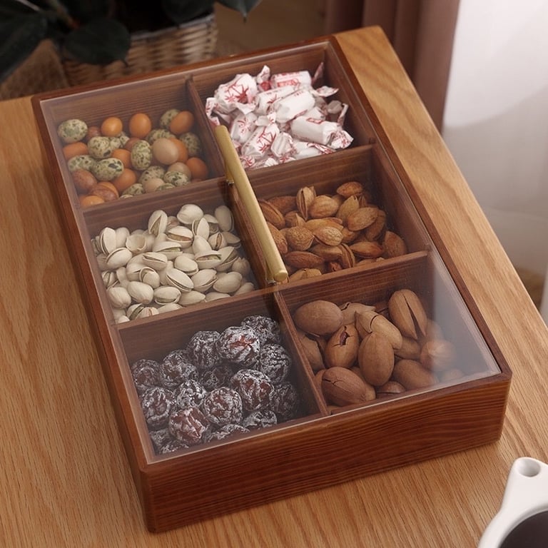 KHAY GỖ 6 NGĂN ĐỰNG BÁNH MỨT CÓ NẮP