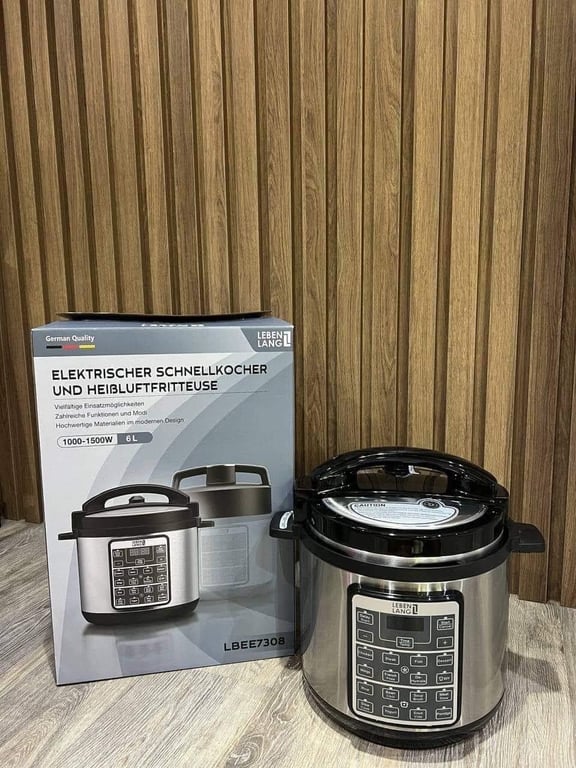 Nồi áp suất điện Lebenlang kèm nồi chiên không dầu LBEE7308