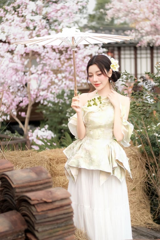 Flexy - Set yếm Niên An xanh