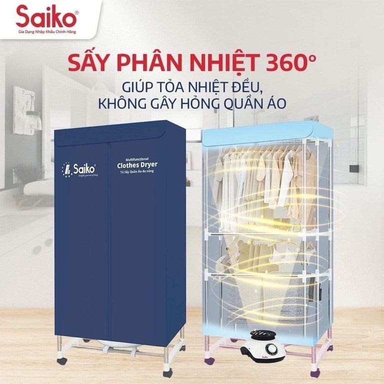Tủ sấy quần áo SAIKO - CD-1800 (tủ cơ)