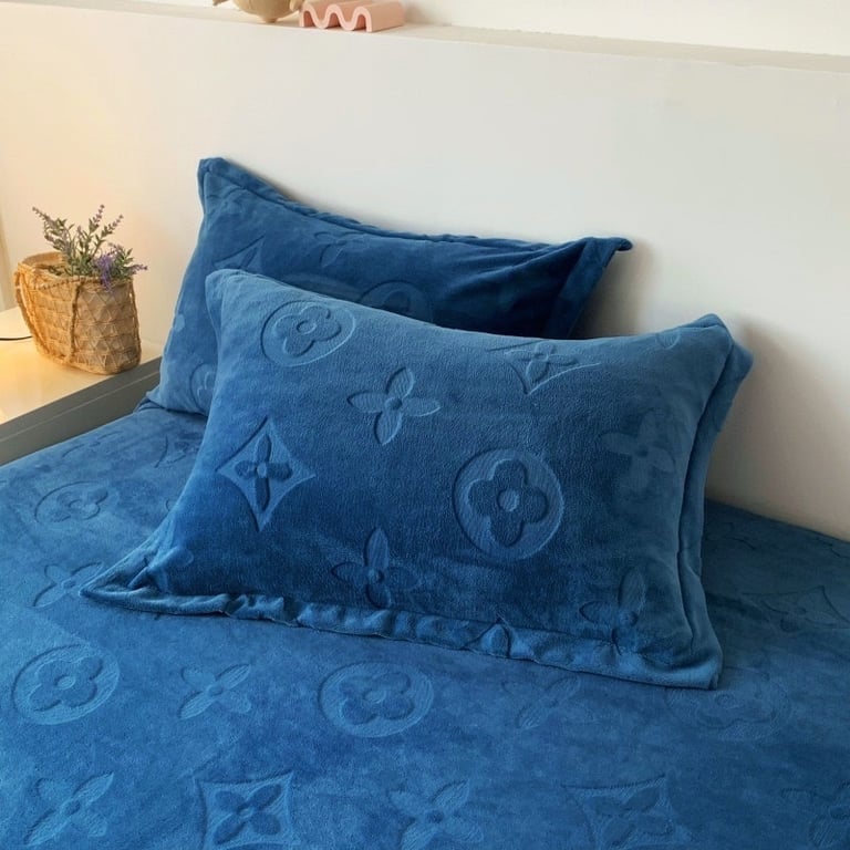 Set ga gối nỉ thương hiệu LV 1.6m-1.8m-2m