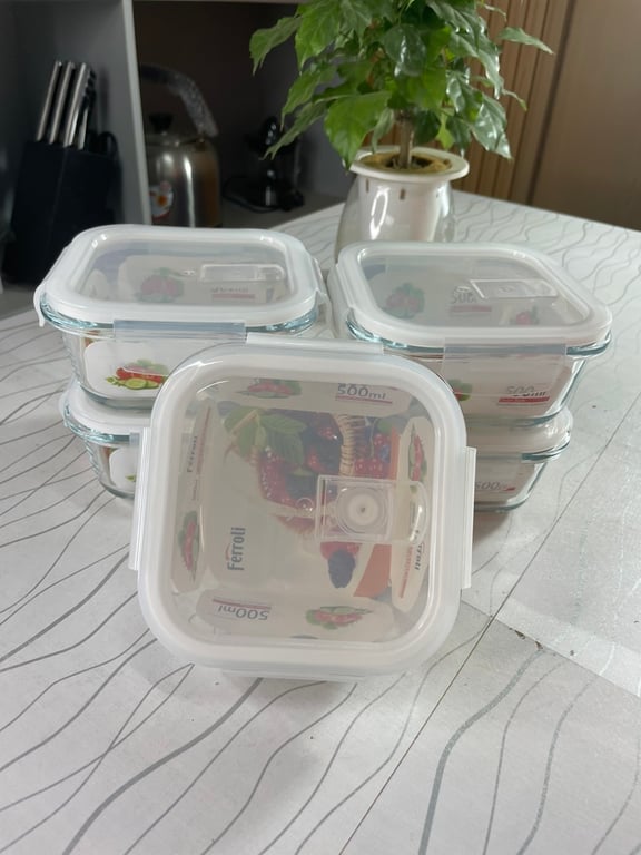 Thố Thuỷ Tinh Ferroli Hình Vuông 500 ml