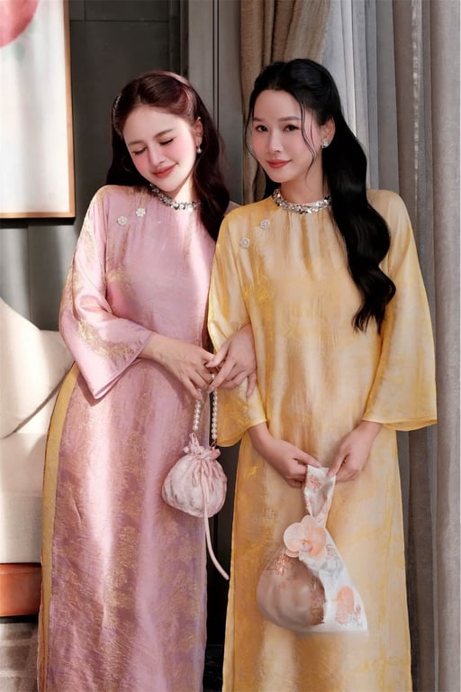 AD tằm óng cổ tròn vàng M
