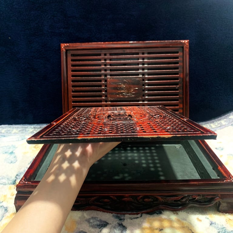 Khay nhựa đúc giả Gỗ Uống Trà mẫu truyền thống
