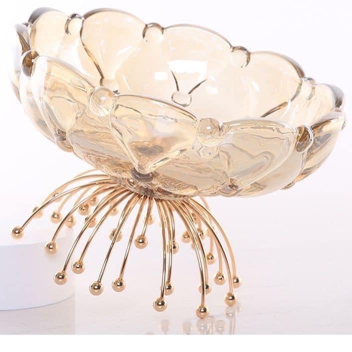 Đĩa thuỷ tinh pha lê hình đoá hoa