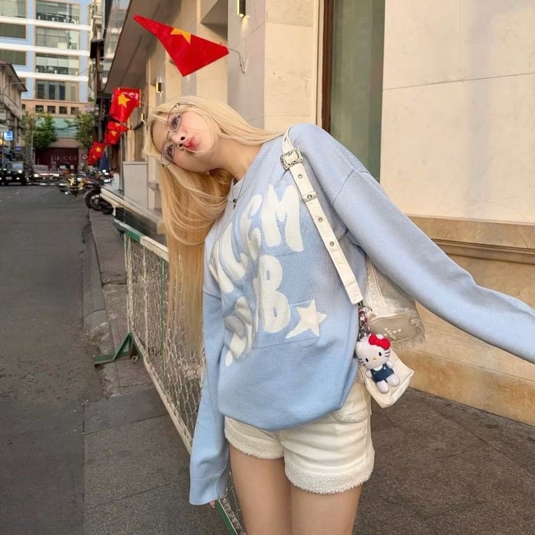 Áo len tay dài CALEM CLUB JUMPER chất len dệt kim