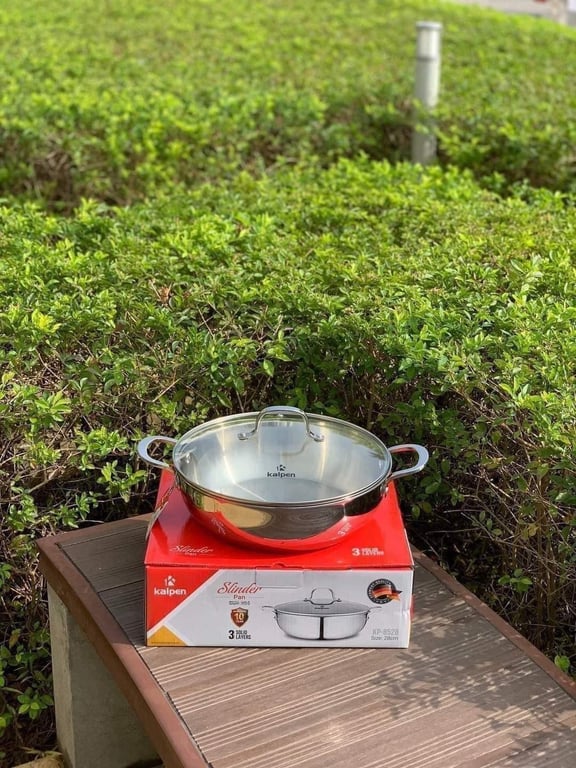 CHẢO XÀO LẨU INOX ĐÚC LIỀN KHỐI KALPEN SIZ8 30CM