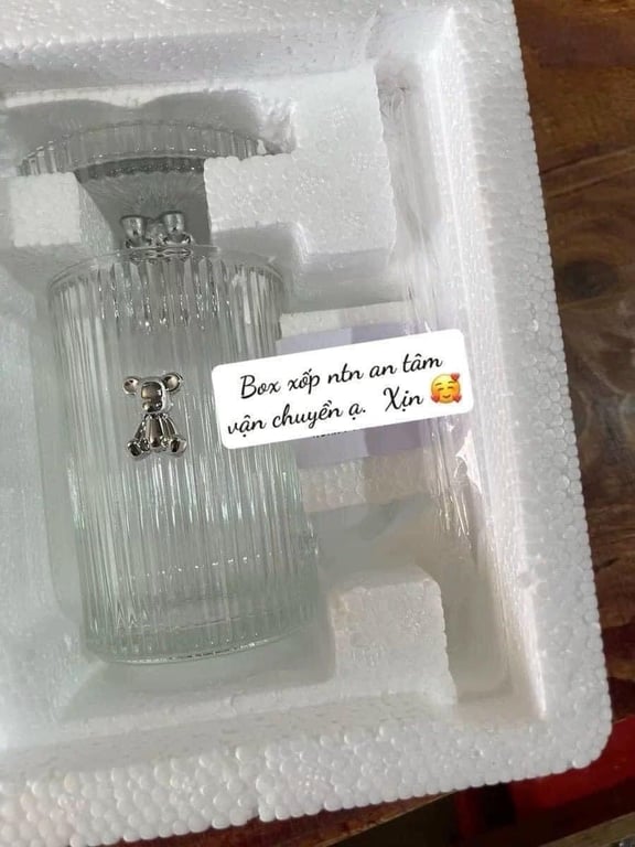 set 2 Cốc thủy tinh nắp gấu siêu xuynhhhh