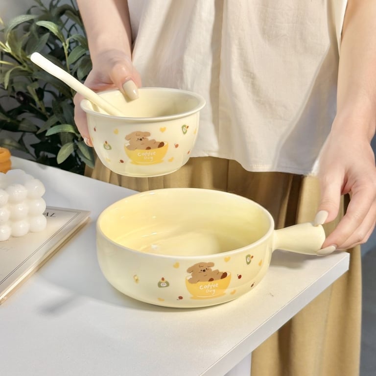 SET BÁT SỨ 3 MÓN HOẠ TIẾT CHÓ BÔNG XÙ ĐÁNG YÊU