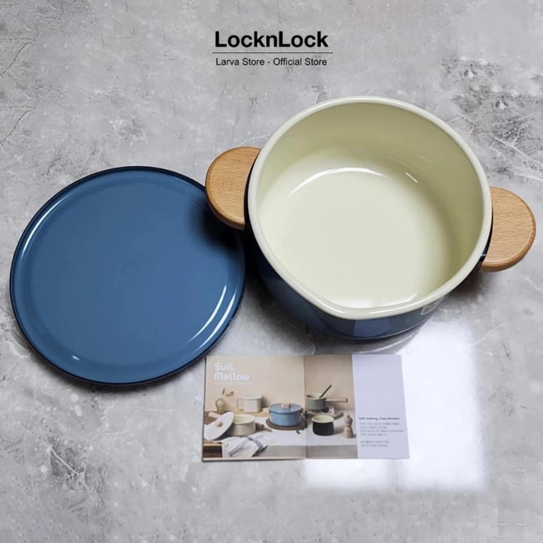 Nồi phủ men sứ suit mellow Locknlock csu2202 -  20cm đáy từ.