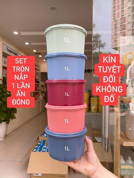 Set 5 HỘP MINI DECO TUPPERWARE 1L