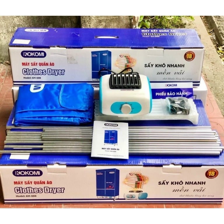 MÁY SẤY QUẦN ÁO KÍCH CỠ LỚN KOKOMI KM888 công suất 1200W.