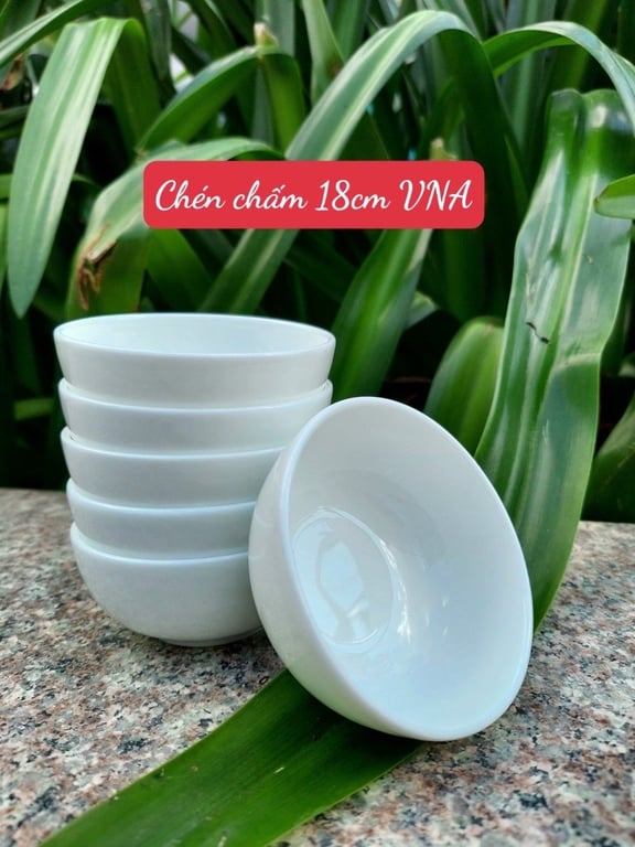 Set 10 chén chấm sứ Minh Châu logo hãng vn air