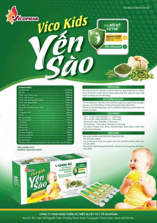 Ăn ngon Vico kid Yến sào h/20 ống faco