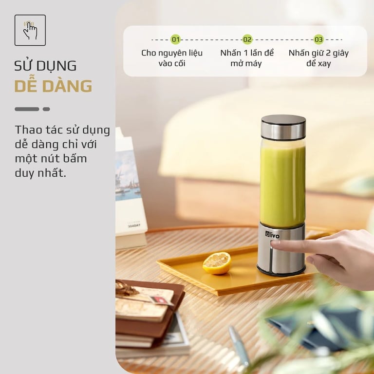 MÁY XAY SINH TỐ CẦM TAY OLIVO PB01