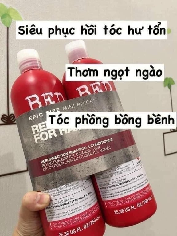 Cặp Dầu Gội TiGi Đỏ Phục Hồi Tóc Hư Tổn