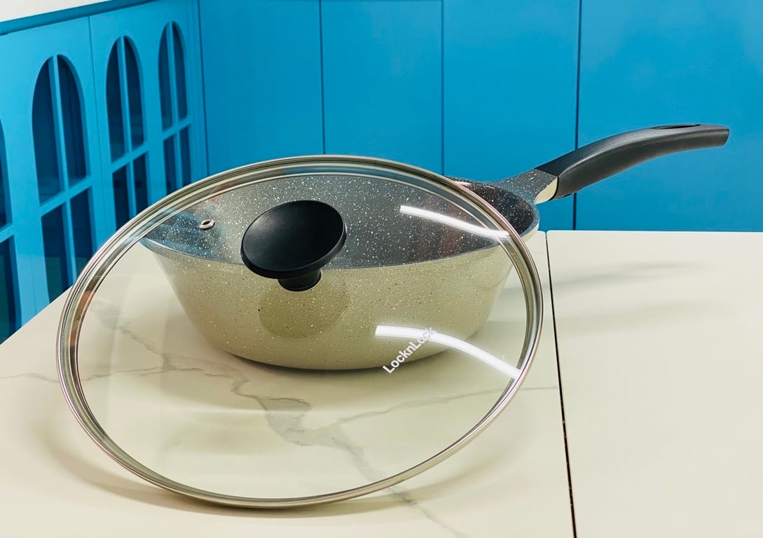 chảo vân đá sâu lòng Lock&Lock Stone LCA6285D 28cm