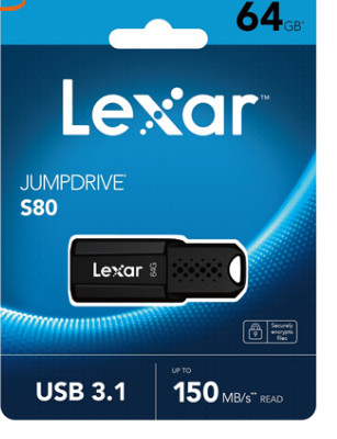 Usb Lexar 64gb Jumpdrive S80 Usb 3.1 Màu Đen - Ljds080064g-Bnbng