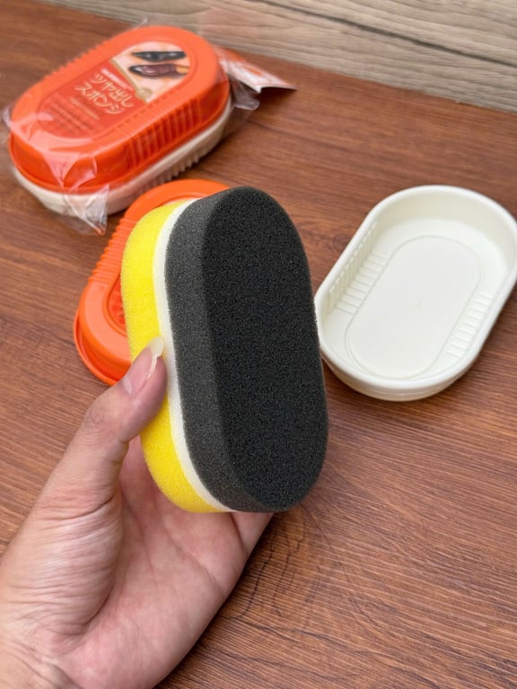 Columbus Double Shine – miếng bọt biển đánh bóng giày da đến từ Nhật Bản