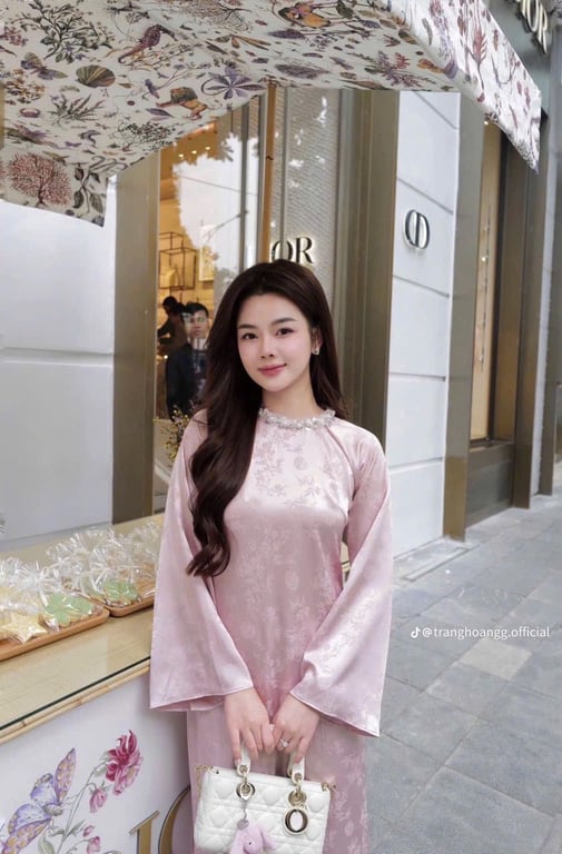 AD gấm trúc hỷ cổ tròn - hồng S/M/L/XL/XXL