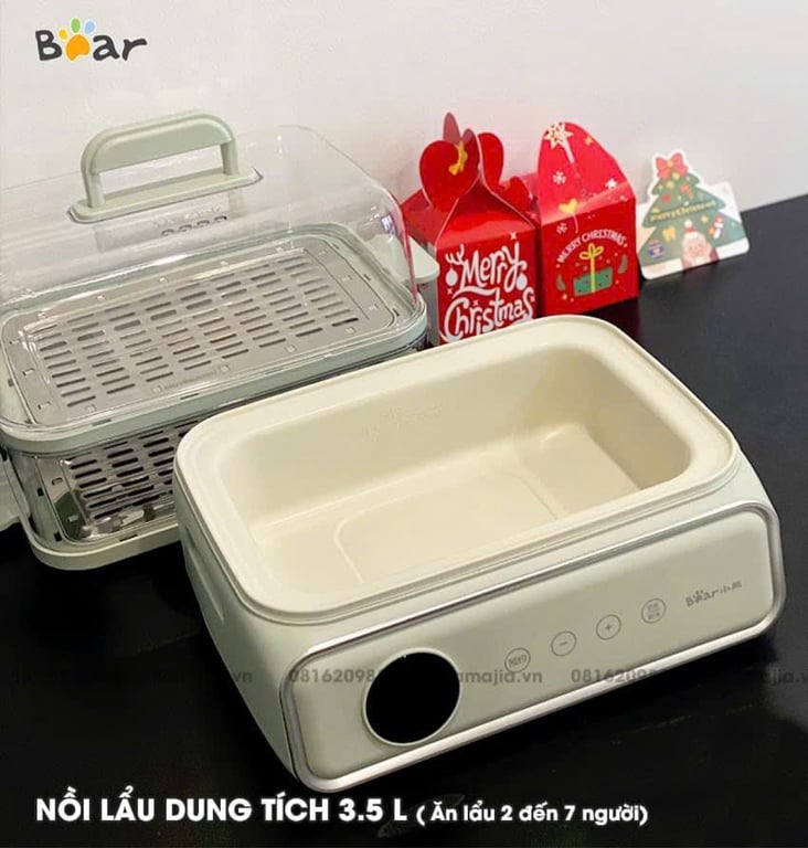 NỒI HẤP ĐIỆN ĐA NĂNG 2 TẦNG 15.5L BEAR DZG-P20W6