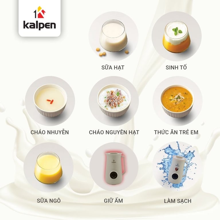 MÁY LÀM SỮA HẠT MINI KALPEN H1 và H2 600ml