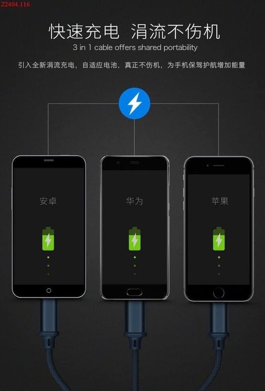 Dây sạc REMAX CHÍNH HÃNG 3in1( mẫu 2024)