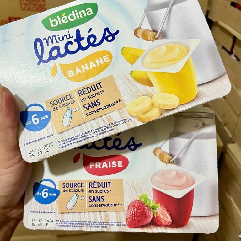 Sữa Chua Nguội Bledina Lactes Pháp cho Bé từ 6 Tháng(6h/1vỉ)