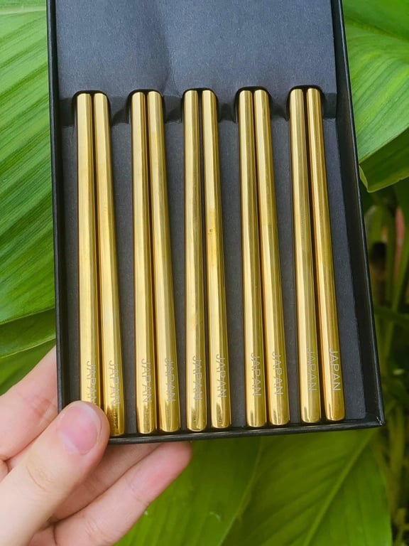 Set 5 đôi đũa inox 304 đặc ruột Japan ST1192