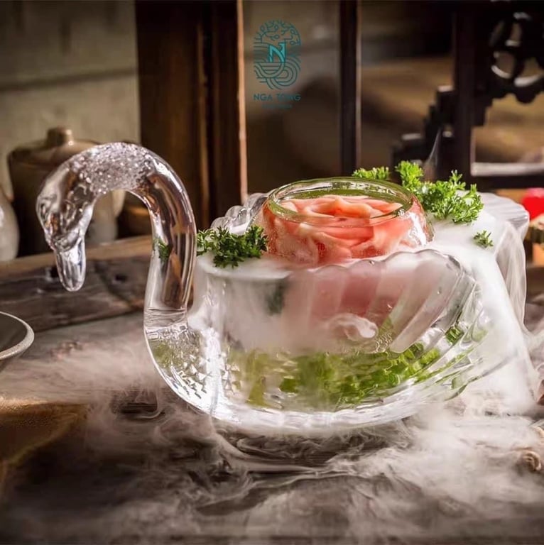 Khay thuỷ tinh thiên nga siêu xinh sz 25cm