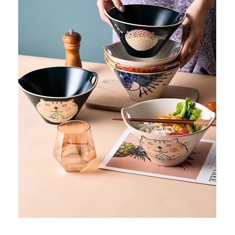 Set 2 Bát tô sâu lòng 800ml gốm sứ cao cấp