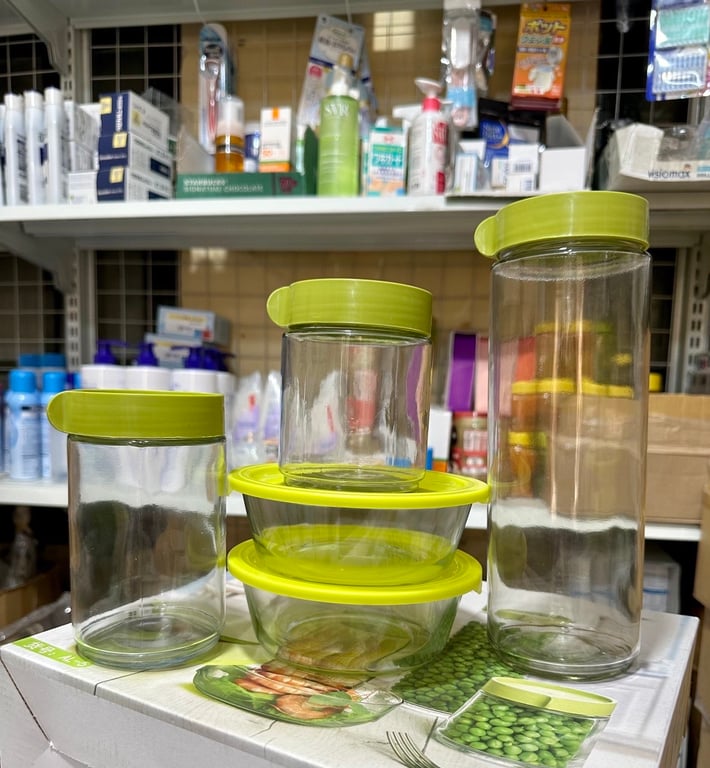 SET 5 HŨ THỦY TINH XANH CỐM SIU XINH !!!