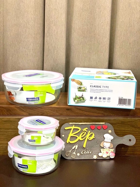 BỘ 3 HỘP THỦY TINH TRÒN #GLASSLOCK GL156