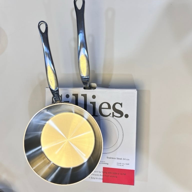 CHẢO CẠN INOX 18/10 SILLIES ĐÚC NGUYÊN KHỐI sz 16-20-24cm