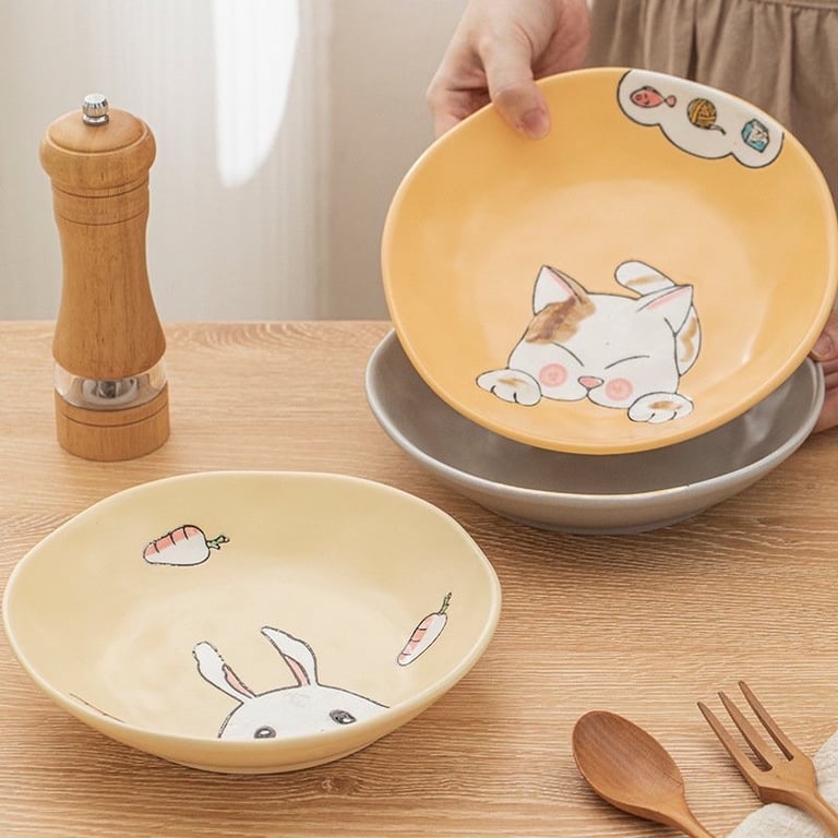 đĩa hoa văn Thỏ và Mèo