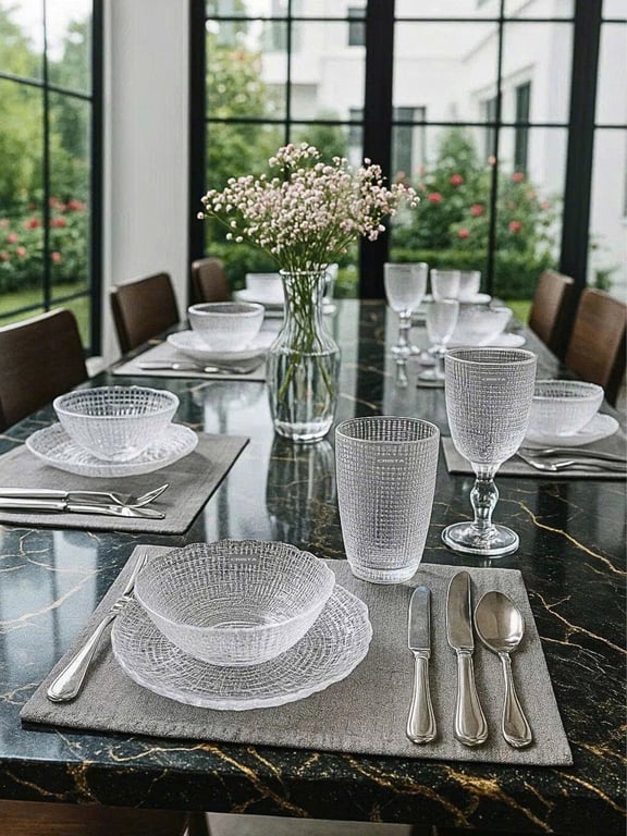 ly rượu vang trong bộ CRISTA HOME vân lưới