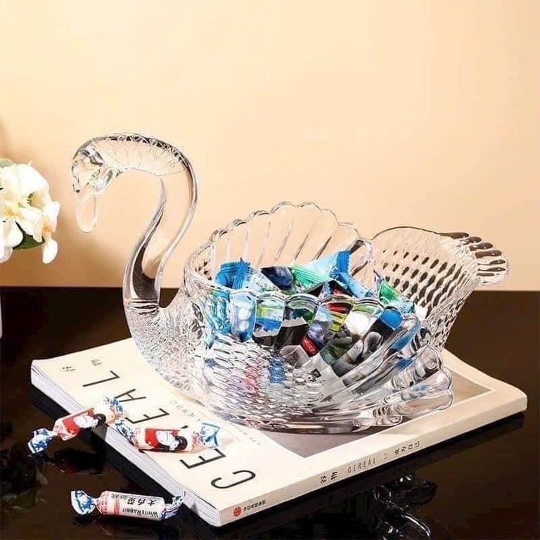 Khay thuỷ tinh thiên nga siêu xinh sz 25cm