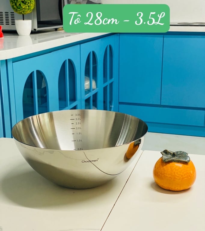 Tô trộn inox Chockman size 19cm (1L) - 22cm (2L) - 28cm (3.5L)